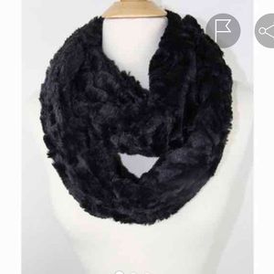 Furry black scarf
